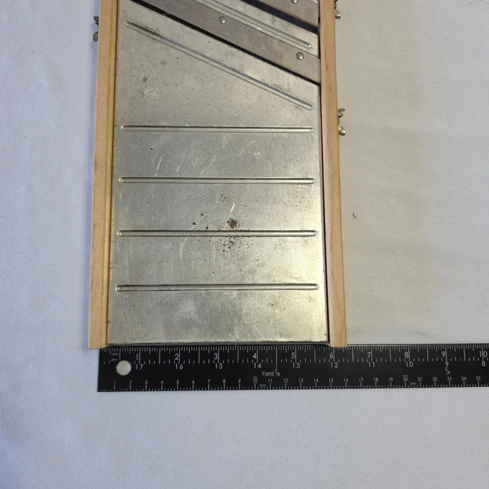 Vintage Stainless Steel Mandoline Slicer Wood Frame‎ Kitchen Decor